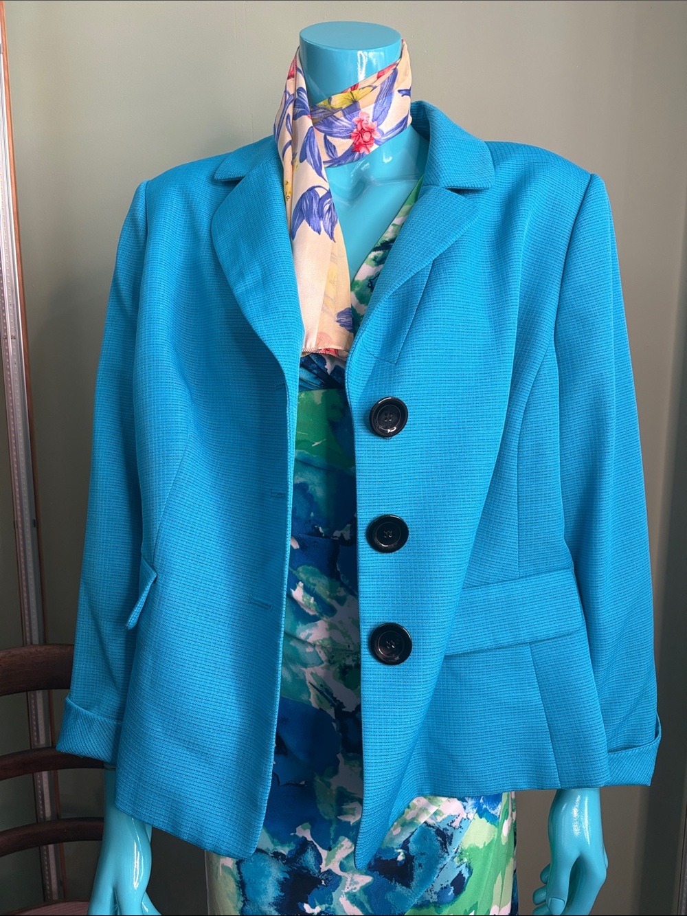Vintage Kasper Teal Womens Blazer